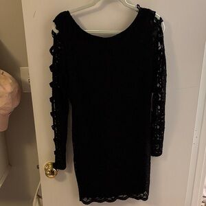 Macy's Black Lace Long Sleeve Dress